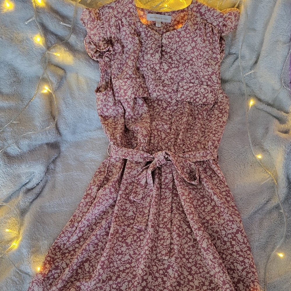 Monteau LA Pink Midi Summer Dress size Med